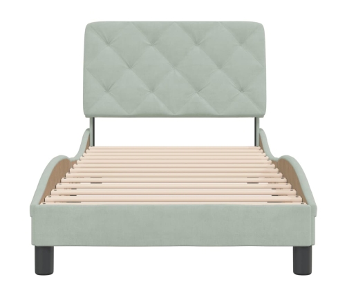 vidaXL gultas rāmis bez matrača, gaiši pelēks, 90x190 cm, samts