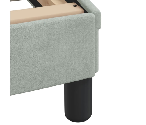 vidaXL gultas rāmis bez matrača, gaiši pelēks, 90x190 cm, samts