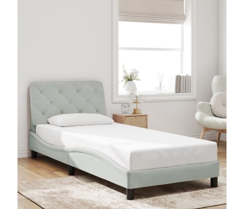 vidaXL gultas rāmis bez matrača, gaiši pelēks, 90x190 cm, samts