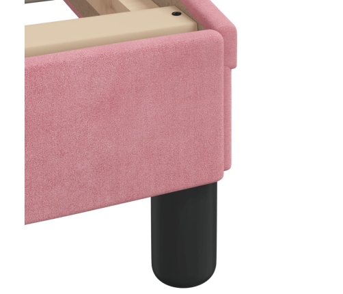 Gulta Ar Matraci, Rozā Samts, 90X200 Cm Vidaxl