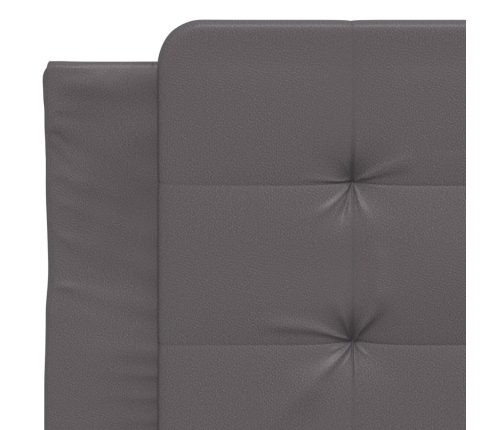 vidaXL gulta ar matraci, pelēka, 90x200 cm, mākslīgā āda