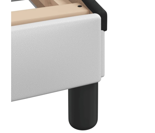 vidaXL gulta ar matraci, balta un melnu, 90x200 cm, mākslīgā āda