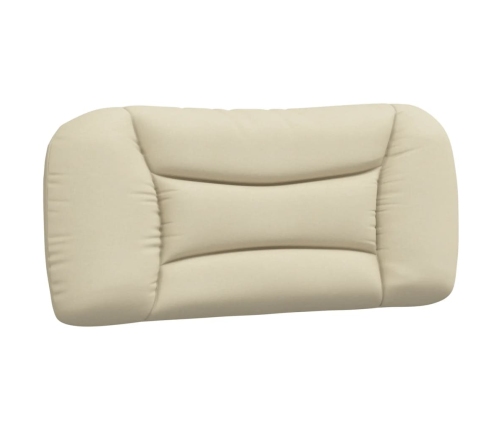 vidaXL gultas rāmis ar LED, krēmkrāsas, 90x200 cm, audums