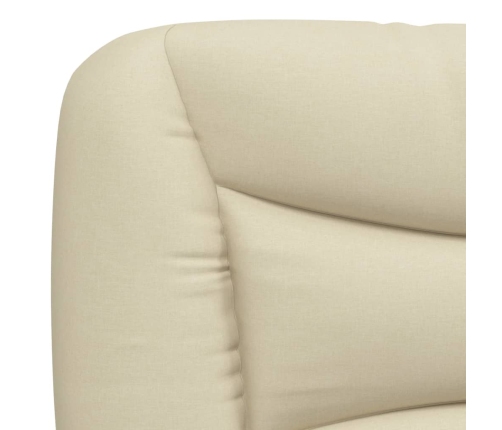 vidaXL gultas rāmis ar LED, krēmkrāsas, 90x200 cm, audums