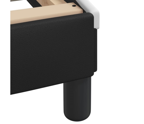 vidaXL gultas rāmis ar LED, melns un balts, 180x200 cm, mākslīgā āda