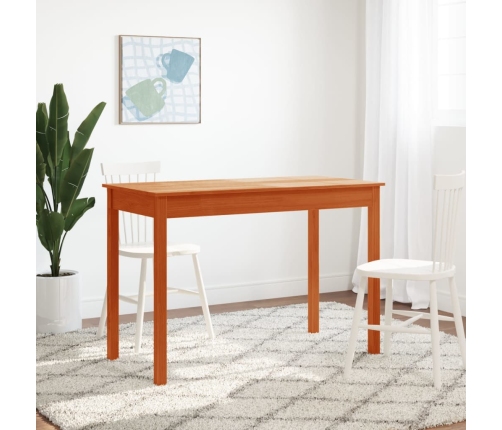 vidaXL virtuves galds, vaska brūnas, 110x55x75 cm, priedes masīvkoks