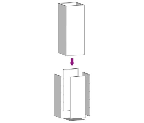 vidaXL puķu kaste, sudrabaina, 42x38x75 cm, cinkots tērauds