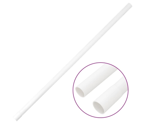 vidaXL kabeļu kanāli ar klipšiem, Ø25 mm, 10 m, PVC