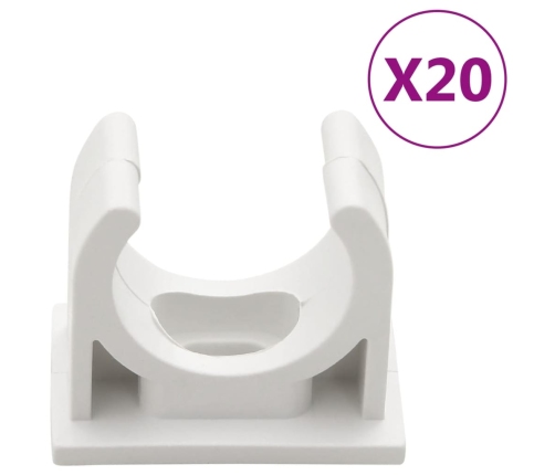 vidaXL kabeļu kanāli ar klipšiem, Ø25 mm, 10 m, PVC