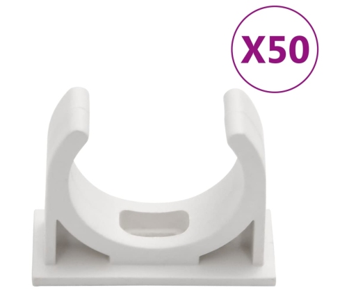 vidaXL kabeļu kanāli ar klipšiem, Ø30 mm, 30 m, PVC