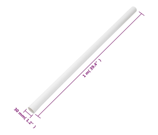 vidaXL kabeļu kanāli ar klipšiem, Ø30 mm, 30 m, PVC