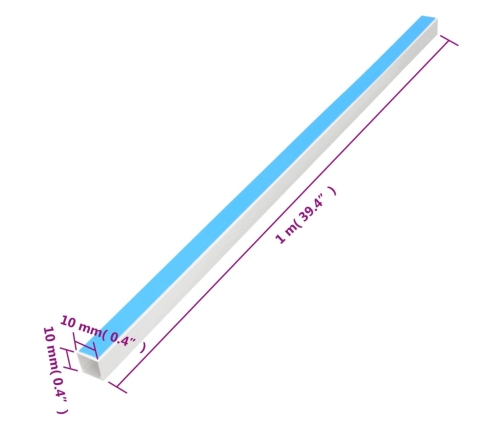vidaXL kabeļu kanāli, pašlīmējoši, 10x10 mm, 10 m, PVC