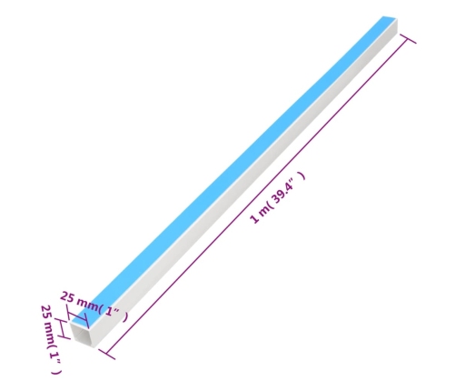 vidaXL kabeļu kanāli, pašlīmējoši, 25x25 mm, 30 m, PVC