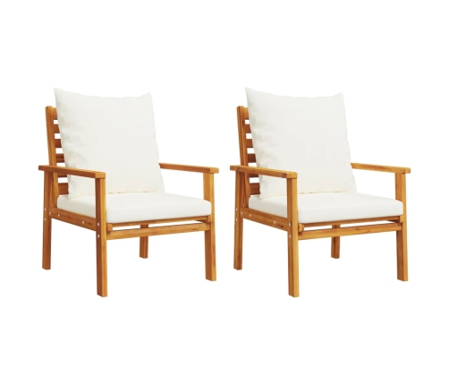 vidaXL 3-osaline aiamööbli komplekt patjadega, akaatsiapuit