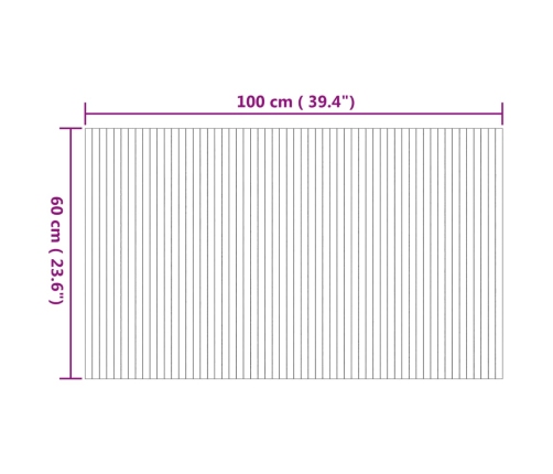 vidaXL paklājs, taisnstūra forma, dabīga krāsa, 60x100 cm, bambuss