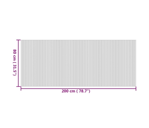 vidaXL paklājs, taisnstūra forma, dabīga krāsa, 80x200 cm, bambuss