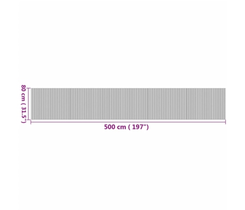 vidaXL paklājs, taisnstūra forma, dabīga krāsa, 80x500 cm, bambuss