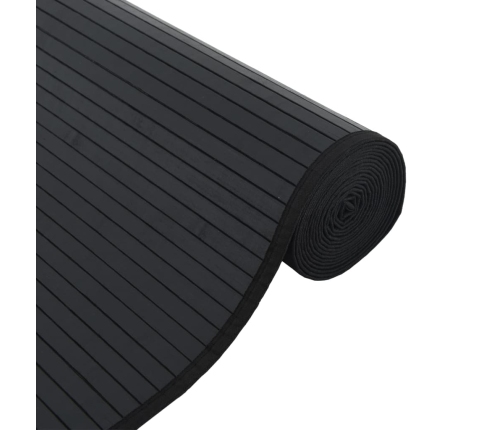 vidaXL paklājs, taisnstūra forma, melns, 100x200 cm, bambuss