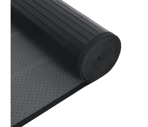 vidaXL paklājs, taisnstūra forma, melns, 100x200 cm, bambuss