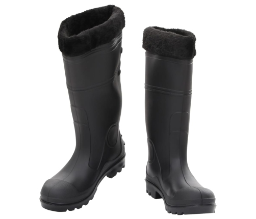 vidaXL gumijas zābaki ar izņemamu zeķi, melni, 40. izmērs, PVC