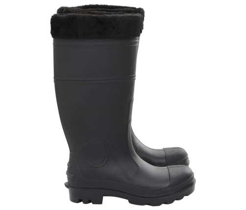 vidaXL gumijas zābaki ar izņemamu zeķi, melni, 40. izmērs, PVC