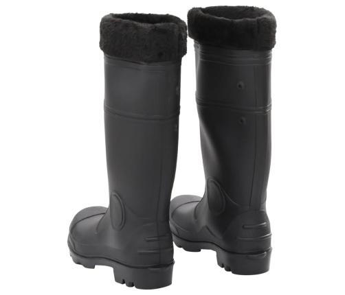 vidaXL gumijas zābaki ar izņemamu zeķi, melni, 40. izmērs, PVC