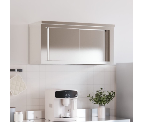 Virtuves Sienas Skapis Ar Bīdāmām Durvīm, Nerūsējošais Tērauds Vidaxl