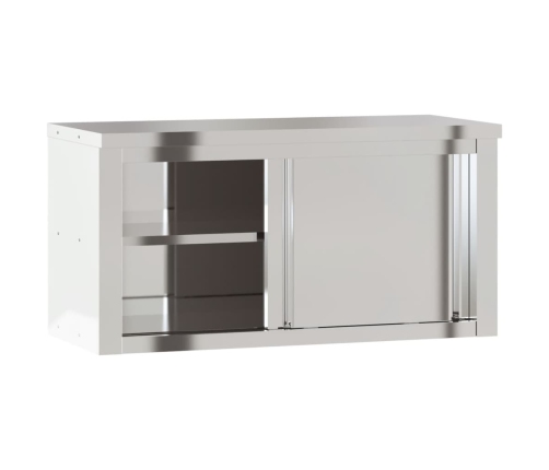 Virtuves Sienas Skapis Ar Bīdāmām Durvīm, Nerūsējošais Tērauds Vidaxl