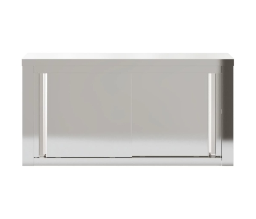 Virtuves Sienas Skapis Ar Bīdāmām Durvīm, Nerūsējošais Tērauds Vidaxl