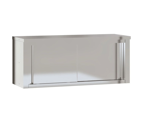 vidaXL virtuves sienas skapis ar bīdāmām durvīm, nerūsējošais tērauds