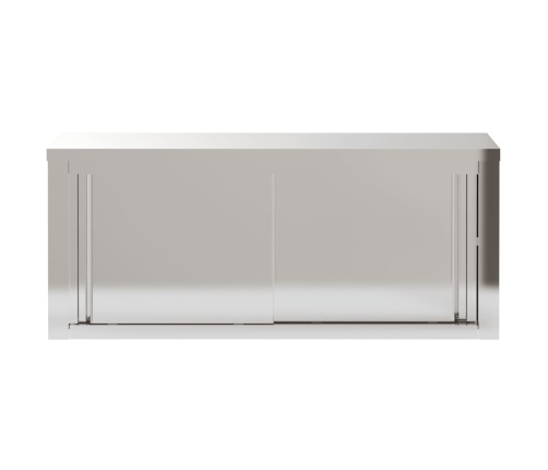 vidaXL virtuves sienas skapis ar bīdāmām durvīm, nerūsējošais tērauds