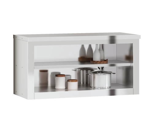 vidaXL virtuves sienas skapis ar plauktu, nerūsējošais tērauds