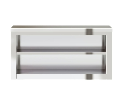 vidaXL virtuves sienas skapis ar plauktu, nerūsējošais tērauds