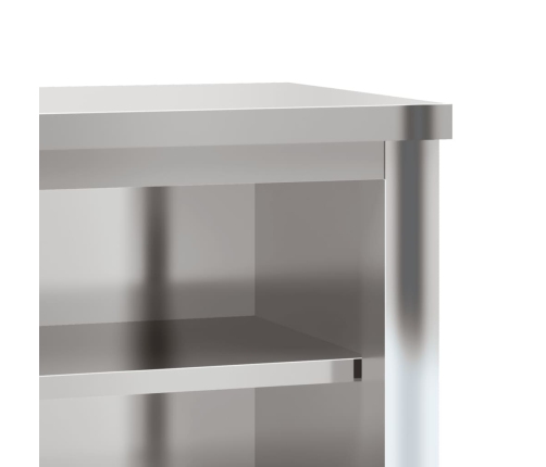 vidaXL virtuves sienas skapis ar plauktu, nerūsējošais tērauds