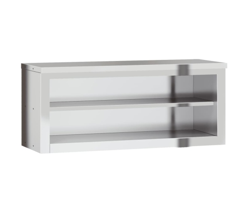 vidaXL virtuves sienas skapis ar plauktu, nerūsējošais tērauds