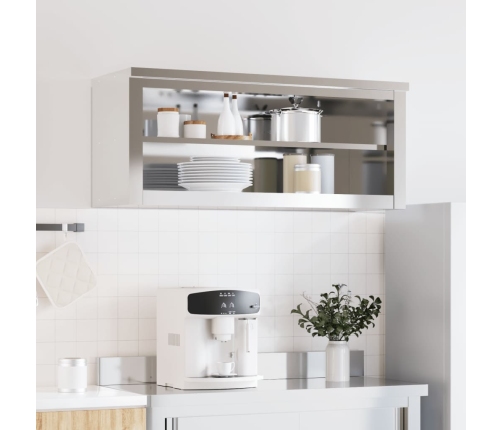 vidaXL virtuves sienas skapis ar plauktu, nerūsējošais tērauds