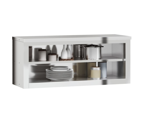 vidaXL virtuves sienas skapis ar plauktu, nerūsējošais tērauds