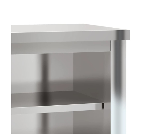 vidaXL virtuves sienas skapis ar plauktu, nerūsējošais tērauds