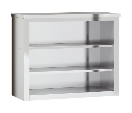 vidaXL virtuves sienas skapis ar plauktiem, nerūsējošais tērauds