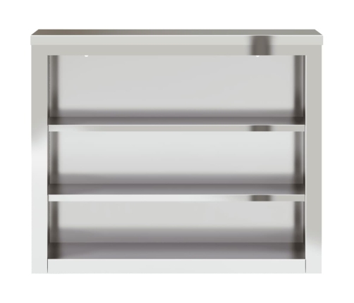 vidaXL virtuves sienas skapis ar plauktiem, nerūsējošais tērauds