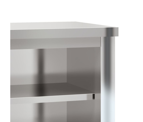 vidaXL virtuves sienas skapis ar plauktiem, nerūsējošais tērauds