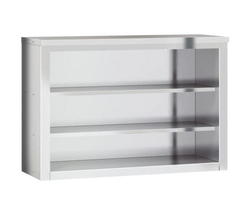 vidaXL virtuves sienas skapis ar plauktiem, nerūsējošais tērauds