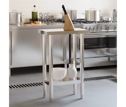 vidaXL virtuves darba galds, 55x30x85 cm, nerūsējošs tērauds