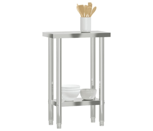 vidaXL virtuves darba galds, 55x30x85 cm, nerūsējošs tērauds