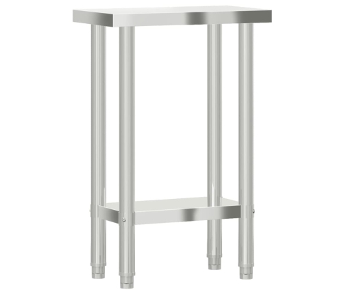 vidaXL virtuves darba galds, 55x30x85 cm, nerūsējošs tērauds