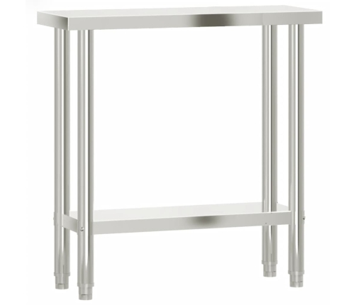 vidaXL virtuves darba galds, 82,5x30x85 cm, nerūsējošs tērauds