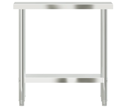 vidaXL virtuves darba galds, 82,5x30x85 cm, nerūsējošs tērauds
