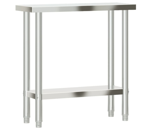 vidaXL virtuves darba galds, 82,5x30x85 cm, nerūsējošs tērauds