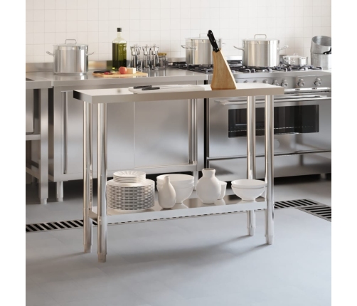 vidaXL virtuves darba galds, 110x30x85 cm, nerūsējošs tērauds