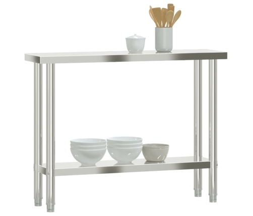 vidaXL virtuves darba galds, 110x30x85 cm, nerūsējošs tērauds